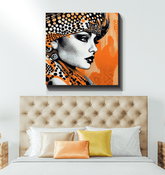 Sketch simplification art on wrapped canvas for modern interiors